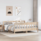 Bed Frame without Mattress 200x200 cm Solid Wood Pine 3306993