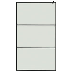 ZNTS Walk-in Shower Wall with Shelf Black 115x195 cm ESG Glass&Aluminium 3185485