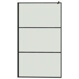 ZNTS Walk-in Shower Wall with Shelf Black 115x195 cm ESG Glass&Aluminium 3185485