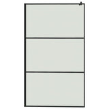 Walk-in Shower Wall with Shelf Black 115x195 cm ESG Glass&Aluminium 3185485