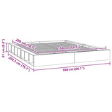 Bed Frame without Mattress 150x200 cm King Size King Size Solid Wood 820671
