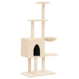 Cat Tree with Sisal Scratching Posts Cream 145 cm 172094