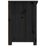 TV Cabinet Black 114x35x52 cm Solid Wood Pine 821506