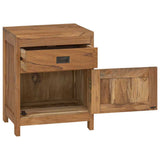 Bedside Cabinet Teak Solid Teak Medium Bedside Cabinet 244484