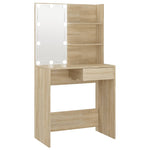 ZNTS Dressing Table with LED Sonoma Oak 74.5x40x141 cm Engineered Wood 808804