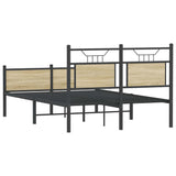Bed Frame without Mattress Sonoma Oak 120x190 cm Small Double Engineered Wood 4106977