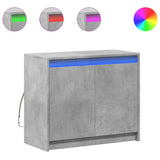 Sideboard with LED Concrete Grey 72x34x61 cm Engineered Wood 852176