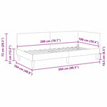 Corner Bed Frame Cream 100 x 200 cm Fabric and Engineered wood 42016203