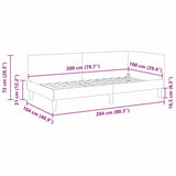 Corner Bed Frame Cream 100 x 200 cm Fabric and Engineered wood 42016203