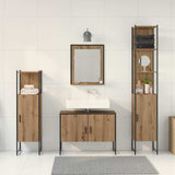 Bathroom Furniture Set with Door 4 pcs Brown 33 x 33 x 185.5 cm 3334403