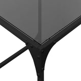 Nesting Coffee Tables 2 pcs with Black Glass Top Steel 845985