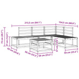 Outdoor Sofa Set 5 Piece Natural Solid Acacia Wood 3366952