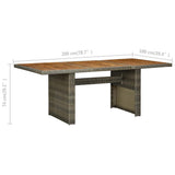 Garden Table Brown Poly Rattan and Solid Acacia Wood 313314