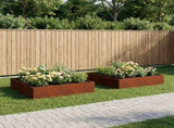 Garden Planter 2 pcs Rusty 80 x 80 x 20 cm Weathering Steel 8005021