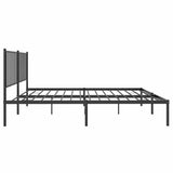Metal Bed Frame without Mattress with Headboard Black 135x190cm 350863