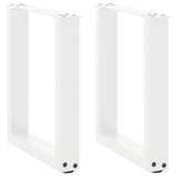 Coffee Table Legs U-Shaped 2 pcs White 38x cm Steel 4013153