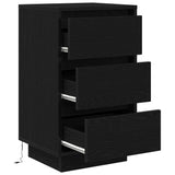 Bedside Cabinet with LED Lights Black 38x34x65 cm 861302