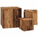 ZNTS Side Tables 3 pcs Old Wood Engineered Wood 856676