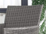3 Pieces Rattan Bistro Set, Wicker Garden Furniture Set with 2-Tier Coffee Table and Chairs, T3398P313580