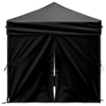 ZNTS Folding Party Tent with Sidewalls Black 2x2 m 93504