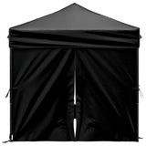 ZNTS Folding Party Tent with Sidewalls Black 2x2 m 93504