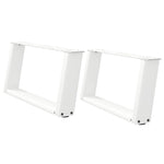 ZNTS Coffee Table Legs U-Shaped 2 pcs White 70x cm Steel 4012753