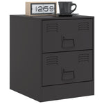 ZNTS Bedside Cabinet Black 34.5x39x44 cm Steel 841619