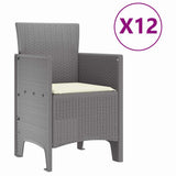 Garden Dining Set 13 pcs Light Grey Polt rattan 3378791