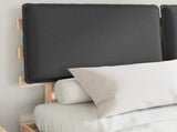 Bed Frame with Upholstered Headboard Dark Grey 135 x 190 cm 877290