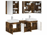 Bathroom Cabinet Set 5 pcs Smoked Oak Engineered Wood 3406411