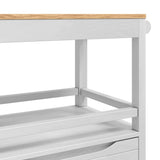 Kitchen Trolley FLORO White 72.5 x 45 x 80 cm Solid Pine Wood 42011252