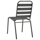 310155 Outdoor Chairs 4 pcs Slatted Design Steel Dark Grey