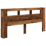LED Headboard Old Wood 200x18,5x103,5 cm Engineered Wood 857692