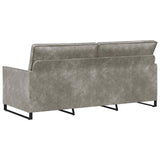 3 Seater Sofa Light Grey 190 x 81 x 82 cm Faux Suede Fabric 42041000