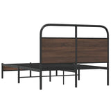 Bed Frame without Mattress 120x190 cm Small Double Brown Oak Engineered Wood 4100461