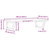 Basin Shelf Wall Mounted Steel and Solid Wood Beech 3302434