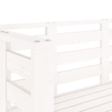 Garden Bench White Solid pine wood 111.5 x 53 x 71 cm Durable 825136