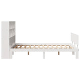 ZNTS Bookcase Bed without Mattress White 160x200cm Solid Wood Pine 3322671