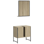 ZNTS 2 Piece Bathroom Cabinet Set Sonoma Oak Engineered Wood 3214335