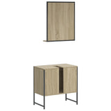 ZNTS 2 Piece Bathroom Cabinet Set Sonoma Oak Engineered Wood 3214335