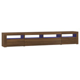 TV Cabinet with LED Lights Brown Oak 240x35x40 cm 3152729