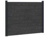 Fence Panel 3 pcs WPC and Aluminium Black 3429413