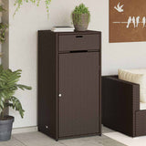 Garden Storage Cabinet Brown 55x55x111 cm Poly Rattan 365560
