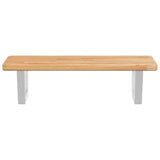 Basin Shelf Wall Mounted Steel and Solid Wood Oak 3302342