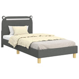 Children's Bed Frame with Headboard Dark Grey 90 x 190 cm 42011220