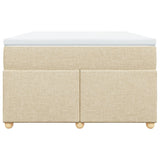Box Spring Bed with Mattress Cream 120x200 cm Fabric 3285371