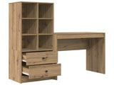 Desk with Drawer with Shelf with Storage 2 pcs Artisan Oak 3337320