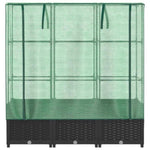 ZNTS Raised Bed with Greenhouse Cover Rattan Look 120x40x138 cm 4015815