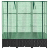 ZNTS Raised Bed with Greenhouse Cover Rattan Look 120x40x138 cm 4015815