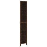 Room Divider 3 Panels Dark Brown Solid Wood Paulownia 358656
